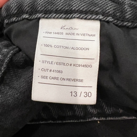 KanCan Black Distressed Frayed Jean Shorts Size 13/30 - Picture 7 of 10